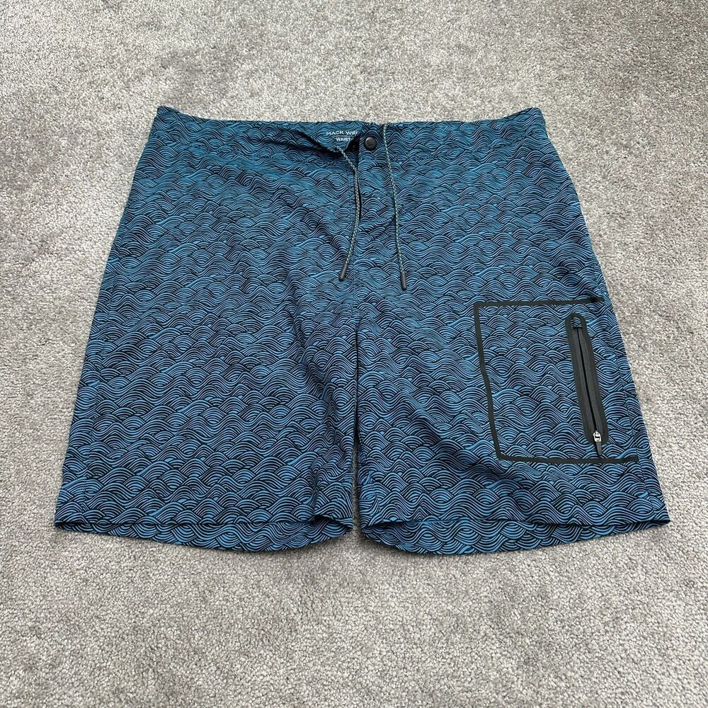 Mack Weldon Board Shorts Mens 37x38 Blue Drawstring Swimming Beach Trunks Pocket